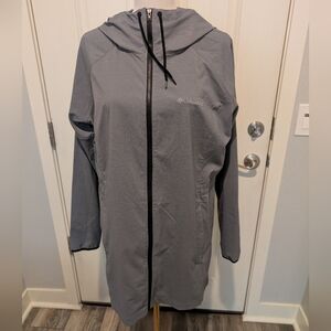 COLUMBIA Hooded Utility Jacket Light Gray Size XL